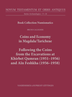This package contains the publications Bruno Callegher, Coins from the Excavations at Khirbet Qumran (1951-1956) and Aïn Feshkha (1956-1958), ISBN 978-3-525-50194-8 The Qumran coins (hoard and single finds) are worthy of a novel. They were perfectly examined by H. Seyrig and A. Spijkerman, then the popular conviction spread that the coins had been lost. In fact, they were always kept where they had been classified. Now they are finally published and provide the possibility to suggest that Qumran was a very open centre for trade and transactions, at least from finally the end of the second century BC until the destruction of the site in 70/72 CE. This documentation provides a new reasoning on effective data-not on assumptions. Bruno Callegher, From Hasmonean Period to Umayyad Rulers. Coins and economy in Magdala/Tarichea, ISBN 978-3-525-50193-1 On a monetary basis, Magdala must be considered as one of the most important and active settlements between the 1st century BC and most of the 3rd century AD on Lake Kinneret, a place of production and trade, of supply for military forces, certainly in contact with other trading centres, Its monetary decline started on the early 4th century, when the economic and monetary strategies of the Constantinian era shifted the flow of money to other routes, especially between the great port cities of the Mediterranean. Bruno Callegher’s study publishes new data, which allow us to overcome “clichés” and a stereotypical view of both the archaeological site and the economy of the Upper Galilee.