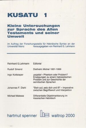 KUSATU 1. | Rudolf Smend, Ingo Kottsieper, Johannes F Diehl, Michael Malessa, Reinhard G Lehmann