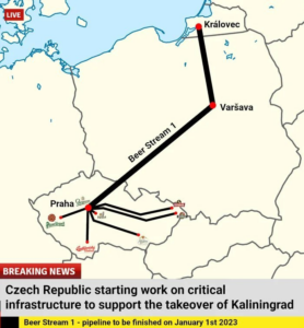 Die Tschechische Republik arbeitet an der kritischen Infrastruktur, um die Übernahme von Kaliningrad voranzutreiben. Beer Stream 1 wird am 1. Januar 2023 in Betrieb genommen. (Foto: @sernique_)