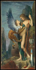 Ödipus und die Sphinx, porträtiert von Gustave Moreau