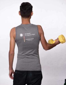 Actice Sportswear mit dem Bundesluirch - Tombo Men's Sleeveless T-Shirt TL 515 in Grey