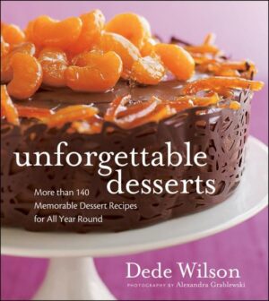 Baking expert and public television cooking show host Dede Wilson helps you create show-stopping desserts that will make a lasting impression If you're looking for a little wow factor to liven up the end of a meal, this is the book for you! Dede Wilson gives you a collection of desserts that are exotic, extravagant, and absolutely unforgettable-and you don't have to be a pastry chef to make them. Many of the recipes are deceptively simple, such as the gorgeous Matcha Tea Leaf Shortbread and the amazing Hot Chocolate Truffle Bombs, made with just three ingredients. Others are more adventurous, such as the Chocolate-Glazed Marzipan Cake with Cognac-Soaked Apricots. Filled with surprises for the eye as well as the palate, the desserts you make from this book will be sure to keep guests talking long after the party is over. An ideal resource for holidays, birthdays, or any special occasion, Unforgettable Desserts * Features 150 recipes for unforgettable cookies and bars, cakes, pies, tarts, custards, mousses, frozen desserts, candies, confections, and more * Offers precise, easy-to-follow instructions and valuable tips * Contains over thirty stunning color photographs of finished desserts * Includes recipes for all skill levels * Is written by the host of public television's Seasonings with Dede Wilson and the author of Wedding Cakes You Can Make If you're looking to take your baking to the next level, Dede Wilson gives you desserts that take the cake-and the cookie, the pie, the pudding, and much more!