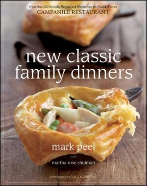 A sumptuous collection of the best "Family Dinner Night" recipes from Mark Peel's award-winning Los Angeles restaurant, Campanile For more than ten years, acclaimed chef Mark Peel has used Campanile's Monday night dinner menus to present his own special takes on popular comfort food dishes like eggplant parmesan and beef goulash. In New Classic Family Dinners, he shares recipes for more than 200 of his best-ever versions of family favorites such as Macaroni and Cheese with Wild Mushrooms, Steak with Anchovy Butter, and Monkfish Osso Bucco. Peel's explanations and excellent guidance make it easy to follow the recipes, both for those relatively new in the kitchen as well as for more experienced cooks. Culled from more than ten years of Campanile's Monday night menus, the book features * Upscale twists on popular, traditional dishes-honed to perfection by one of the nation's best-loved chefs * More than 200 recipes, with clear instructions and step-by-step photos * Options for every part of the menu, from starters to entrees and desserts * Easy-to-make dishes (such as Cornmeal Dusted Pan-fried Trout) and more complicated recipes (such as Lasagna with Bolognese Sauce or Lobster Pie) Once you discover these extraordinary versions of ordinary dishes and learn how easy it is to adapt them for a table for two or a crowd of ten, you'll be inspired to make every night a special family-and friends-dinner night.