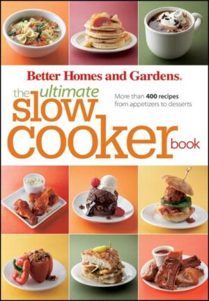 The only slow cooker book you'll ever need! Get the most out of your slow cooker with this collection of 400 diverse and delightful recipes. Inside you'll find easy, creative ideas for main courses, appetizers, side dishes, desserts, even breakfast and hot beverages. giving you the best: Creative, crowd-pleasing slow cooker ideas from the experts in the Better Homes and Gardens® Test Kitchen More than 200 full-color photographs More than 400 recipes--from traditional slow cooker meals to inventive new creations Savvy advice on getting the most out of your slow cooker Bonus: A "Crockery Conversions" feature showing how to cook many of your favorite conventional soups, stews, and roasts in the slow cooker