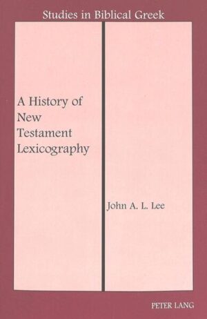 New Testament lexicons of today are comprehensive, up-to-date, and authoritative. Behind them lies a tradition dating back to the sixteenth century, whose characteristics are not well known. Besides giving a history of this tradition, A History of New Testament Lexicography demonstrates its less satisfactory features, notably its dependence on predecessors, the influence of translations, and its methodological shortcomings. John A. L. Lee not only criticizes the existing tradition, but stimulates thought on new goals that New Testament lexicography needs to set for itself in the twenty-first century. This book caters to the non-specialist as well as those interested in philological detail.