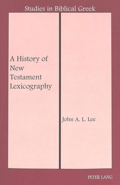 New Testament lexicons of today are comprehensive, up-to-date, and authoritative. Behind them lies a tradition dating back to the sixteenth century, whose characteristics are not well known. Besides giving a history of this tradition, A History of New Testament Lexicography demonstrates its less satisfactory features, notably its dependence on predecessors, the influence of translations, and its methodological shortcomings. John A. L. Lee not only criticizes the existing tradition, but stimulates thought on new goals that New Testament lexicography needs to set for itself in the twenty-first century. This book caters to the non-specialist as well as those interested in philological detail.