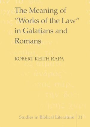 Paul’s orientation toward the Law of Moses and the Judaism of his day, and the resulting impact upon his theological thought, have remained perplexing issues in New Testament and specialized Pauline studies. This book examines the meaning of Paul’s expression «works of the law» in Galatians and Romans as a means toward resolution of these difficult areas. Robert Keith Rapa suggests that rightly apprehending Paul’s perspective on «work», his use of rhetorical and epistolographical communication mechanisms, and his concept of the place of the Law in the redemptive program of God, leads to a coherent, consistent understanding of Paul’s polemical argumentation and his approach to the Law of Moses. This understanding will in turn lend clarity to our interpretation of these epistles, which are key for grasping Paul’s theology.