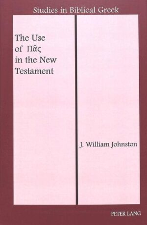 This book examines in detail the use of the pronominal adjective πας («all, each, every») in the Greek New Testament, focusing on how syntactical patterns and the semantic value of words or phrases it modifies are factors determining its sense and scope. These findings are applied to the interpretation of several debated passages in the New Testament.