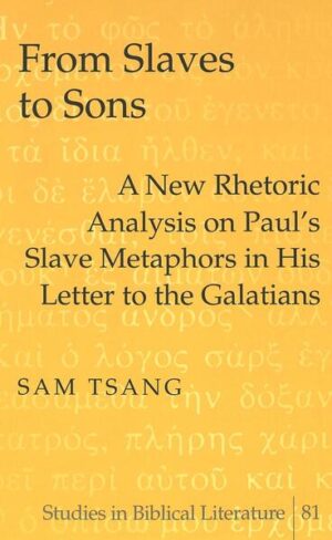Researchers on Greco-Roman slavery, formative Christianity, and New Testament theology will surely benefit from this groundbreaking book, a study of the Apostle Paul’s slave metaphors in Galatians using the New Rhetoric Model as the lens of analysis. From Roman slave laws in the first century C.E. to the text of Galatians, this book provides an excellent test case for all other studies of first-century metaphors, parables, analogies, and other related genres. Moreover, this book demonstrates explicitly, using examples and a clear step-by-step method to clarify the meanings behind Paul’s metaphors.