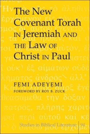 This book deals with the identity of the Torah that Yahweh promised he would write on the hearts of New Covenant participants, as prophesied in Jeremiah 31:33 and understood later in New Testament times by Paul. This theological and exegetical monograph is an invaluable reference work and textbook for all theological seminaries and Christian religious departments of universities worldwide. Pastors and virtually all Christians interested in reading or researching Paul and the subject of Gospel/law controversy in biblical studies will benefit from it. The book’s investigative study of the history of interpretation of the church’s teaching on the subject from the early church to modern theological era, and Second Temple Judaism’s writings on the topic, is unsurpassed. No work currently existing on this subject can compete with this book’s historical survey and exegetical analysis, reading Jeremiah and Paul contextually on the issue.