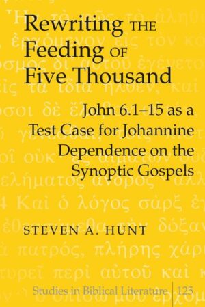 Rewriting the Feeding of Five Thousand reveals the connection between John and the Synoptics with a focus on John 6.1-15. Statistical analyses establish the percentages of verbal and word order agreement between John 6.1-15 and the Synoptic parallels. An analysis of contextual agreements between the narratives in John and the Synoptics facilitates observing the percentage of agreement between them on a verse-by-verse basis, the average percentage of agreement between them, and the average percentage of agreement between them when Johannine material without parallel in the Synoptics is excluded from the data. Furthermore, this book analyzes the Matthean and Lukan redaction of Mark in their versions of the feeding of the five thousand and their influence on the Johannine narrative, as well as how John’s narrative can be understood as a thorough rewriting of the Synoptic accounts.