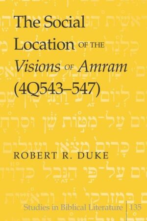 The Visions of Amram (4Q543-547), five copies of an Aramaic text found among the Dead Sea Scrolls, stems from the pre-Hasmonean period and provides evidence of a highly variegated society in early Judaism. In this book, Robert R. Duke offers a new reading of all the fragments and an in-depth discussion of their significance, illuminating a time period in Jewish history that needs more understanding and culminating in a suggested social location for its production. Duke concludes that 4Q543-547 was written by a disenfranchised group of priests who resided in Hebron. The importance of the patriarchal burials, chronology, endogamy, the figure of Moses, and angelology argue for a priestly group, whose members were also influenced by apocalyptic thinking. The suggestion of Hebron as the geographical location for this group is based on the theories of George Nickelsburg’s and David Suter’s work on 1 Enoch. Pre-Hasmonean Judaism was an intense time of dialogue and disagreement, and 4Q543-547 is one more item to consider in reconstructing these social realities.