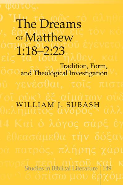 The Dreams of Matthew 1:18-2:23: Tradition, Form, and Theological Investigation critically examines the five dream passages of Matthew 1:18-2:23 to demonstrate that Matthew employed dream narratives to defend allegations concerning Jesus’ birth and to provide etiological reasons both for why Jesus went to Egypt and how Jesus happened to live in Nazareth. A diachronic survey of dream records in the Ancient Near Eastern, Egyptian, Jewish, Greco-Roman, and Second Temple writings reveals that dream narratives fall into two major categories: message dreams and symbolic dreams. Every dream carries a distinct narrative function according to the objectives of the user. Typically, symbolic dreams appear in epic-like literature, and message dreams appear in narratives such as historical and religious writings. The present analysis of the five dream accounts of Matthew 1:18-2:23 reveals that they fall into the message dream category. Each dream has at least one narrative function. In other words, Matthew does not merely record the dream experiences of the individuals but uses dreams to achieve his narrative objective.