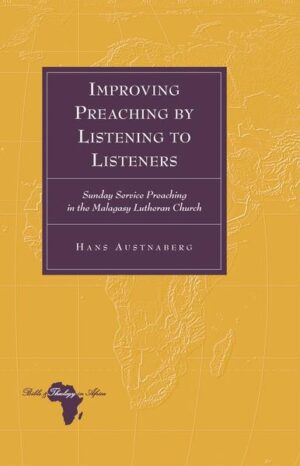 Improving Preaching by Listening to Listeners: Sunday Service Preaching in the Malagasy Lutheran Church explores the reaction of the congregation to Sunday preaching. Preaching has been a significant activity since the founding of the Lutheran Church in Madagascar in 1867. However, hardly any research has been carried out to explore this interesting field, particularly from the listeners’ perspective. This book is an attempt to remedy this situation. With the aid of methodology from rhetorical studies, adapted into homiletics, this book investigates: How do the character of the preacher, the content of the sermon, and its emotional appeal impact the listeners in such a way that preaching becomes significant in their lives? Listeners consider the preacher himself important, both his spiritual and everyday life. They evaluate his good intentions, whether he believes in his own message, and whether his message is moulded by an encounter with the risen Lord. The Bible provides the sermon’s basic content and foundation, and The Holy Spirit is considered an active agent in the preaching event. The listeners encounter words from God through the sermon. They can experience change in their lives by listening to preaching from caring pastors who create presence for important issues for change to happen. The Malagasy context and culture form the backcloth throughout the investigation, and this book specifically investigates Malagasy rhetoric, that is, the public speech tradition with regard to its possible role in increasing the impact of preaching on the listeners.