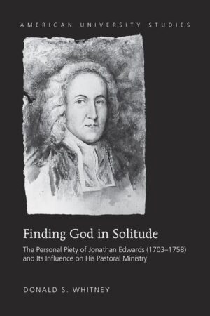Finding God in Solitude explores the devotional piety of one of America’s most important religious figures, Jonathan Edwards (1703-1758) of Massachusetts. From his childhood to his death shortly after becoming president of Princeton, and especially from his Christian conversion through his Northampton pastorate and the Great Awakening to his missionary work among Indians on the frontier, Edwards’ personal spirituality is evaluated, particularly in terms of its impact upon his pastoral ministry. Specifically, the influence of his private piety on his public labors is considered in terms of his pastoral relationships, his pastoral preaching, and his pastoral publications. Edwards’ piety and his pastoral ministry are also assessed in light of their relative consistency with both the English Puritan and Colonial New England Puritan heritage from which Edwards was descended. This book would be useful in courses on Jonathan Edwards, American religious history, Colonial New England, Puritanism, Christian spirituality, or pastoral ministry.