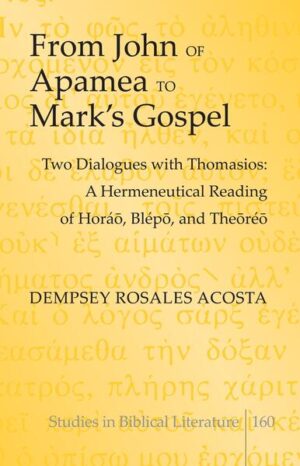 From John of Apamea to Mark’s Gospel: Two Dialogues with Thomasios: A Hermeneutical Reading of Horáō, Blépō, and Theōréō combines two theological fields of investigation. The first is related to the Patristic theology of Eastern Syrian Christianity and the second resides in the field of Biblical theology. The research articulates the two fields, which complement each other through a logic exposition in that the theological conceptions of John of Apamea serve as the hermeneutical reading of the verbs of visual perception in the Markan Gospel. The first part expounds the problem related to the quest of the historical John of Apamea, an overview of the problem of his identity based upon the most important critical works attributed to him, proposing a plausible solution. The notion of the spiritual perception of the soul is intrinsically connected with the notion of «spiritual exegesis» and «spiritual senses», essential thoughts in the theology of the dialogues with Thomasios. Applying this methodological approach to the Scripture, the second part expounds the topic of the spiritual seeing in Mark’s Gospel. The section follows four expositive stages. The first consists of the semantic analysis of the Markan terminology and its psychological implications