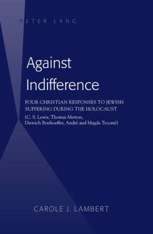 Against Indifference analyzes four responses to Jewish suffering during the Holocaust, moving on a spectrum from indifference to courageous action. C. S. Lewis did little to speak up for victimized Jews