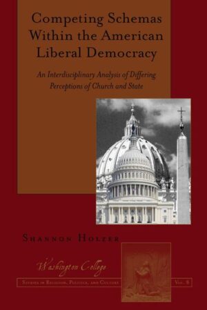 Competing Schemas Within the American Liberal Democracy is a compelling book that dispels many of the common myths concerning Church and State. This book shows that how one approaches the subject of religion and politics largely determines what types of conclusions one will draw. Shannon Holzer is not concerned with creating a polemic. Instead, he shows that the subject of Church and State is much wider in scope than strict separationists would have one believe. When most scholars write on the subject of religion and politics they do so from a single academic discipline. The strength of this book lays in the fact that Dr. Holzer is an accomplished scholar in many different academic disciplines and can approach this complex subject from several different areas of inquiry. In doing so, Dr. Holzer offers a more comprehensive approach to the subject. This book makes use of the many relevant disciplines regarding Church and State, including: history, political theory, philosophy of religion, epistemology, legal theory, and history. As such, this text can be used in a multitude of subjects. Scholars will find Competing Schemas Within the American Liberal Democracy to be intellectually stimulating while clearly written and easily comprehended. Whether in the classroom or in one’s personal library, this book is necessary for those who are interested in the highly contentious and often misunderstood subject of Church and State.
