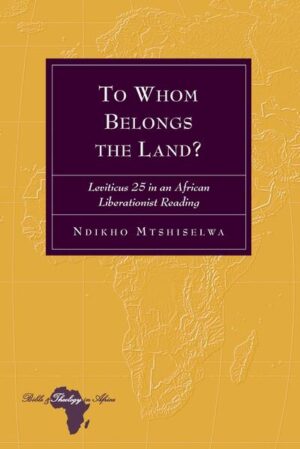 The main question of this book, which focuses on the role of the Old Testament in the South African context, is: If reread from an African liberationist perspective in the context of land redistribution and socio-economic justice in South Africa, could the Israelite Jubilee legislation in Leviticus 25:8-55 offer liberating and empowering possibilities for the poor in South Africa? The exegesis of Leviticus 25:8-55 in which the historical-critical method is employed lays the foundation for the contextualisation of the issues arising from the exegesis. Furthermore, within the African liberationist framework, the South African context serves as a lens to interpret Leviticus 25:8-55. The striking parallels between the contexts from which the text of Leviticus 25:8-55 emerged and the context of the modern reader of the Bible in South Africa are shown. In the end, it is argued that when re-read from an African liberationist perspective and in the context of the land redistribution and socio-economic justice discourse, Leviticus 25:8-55 can contribute positively to the redress of inequality and consequently to poverty alleviation in South Africa.