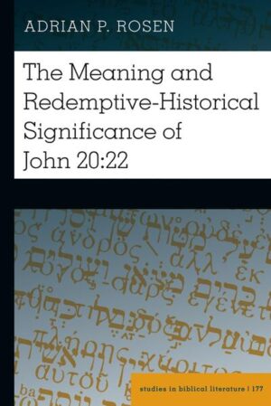 This monograph endeavors to clarify the nature and significance of the impartation of the Holy Spirit in John 20:22. Previous scholarship has produced a confusingly diverse and contradictory array of competing interpretations of this much-debated verse. The present work, which will prove immensely valuable to every scholar, pastor, and serious student interested in this question, carefully walks the reader through the interpretive issues. The book offers a more extensive survey of the history of interpretation of John 20:22 than that found in other works on Johannine pneumatology. It includes extensive exegetical analysis of the related motifs of the glorification of Jesus and eternal life as well as every passage in the Gospel of John mentioning the Spirit. The impartation of the Spirit on Resurrection Day is here clarified in terms of the nature of the gift itself, how this relates to Pentecost, and how this impartation constitutes a momentous step forward in the outworking of God’s unfolding plan in the history of redemption. "With this monograph, Adrian Rosen has produced a meticulously researched and immensely valuable analysis of John 20:22 and, more generally, John’s pneumatology. Rosen helpfully highlights the central issues in current scholarly discussion of Johannine pneumatology, including how we should understand Jesus’s glorification in John 7:39 and the nature of the relationship between the life-giving function of the Spirit, so clearly described in John 3-7, the Paraclete promises in John 14-16, and the bestowal of the Spirit in John 20:22. Rosen’s exhaustive research, careful exegesis, and judicious reasoning make this book a must read for all who are interested in the work of the Spirit, the Gospel of John, and the mission of the Church." — Robert Menzies, Director, Asian Center for Pentecostal Theology (www.pentec ost.asia), Kunming, China "The depiction of Jesus imparting the Holy Spirit to his disciples in John 20:22 carries significant implications relating to John’s pneumatology and inaugurated eschatology but has also generated much debate. Writing with clarity and precision, Adrian Rosen provides a careful linguistic and contextual analysis of this challenging passage. He effectively highlights the problems besetting the major interpretations that have been offered and presents a well-argued case for an alternative that deserves careful consideration." — Timothy J. Wiarda, Senior Professor of New Testament Studies, Gateway Seminary
