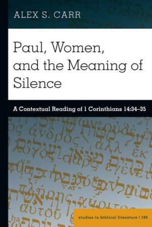 The definition of silence is essential to the interpretation of 1 Corinthians 14:34-35. What did Paul mean when he silenced women in church? In Paul, Women, and the Meaning of Silence, author Alex S. Carr compares the Greek verb Paul used for silence with other ancient Greek sources containing the same term. Through this comparison, he demonstrates consistency within 1 Corinthians and the other Pauline letters. Through comparison with other passages in the New Testament, Carr also demonstrates that these passages do not contradict the type of silence in 1 Corinthians 14. Paul, Women, and the Meaning of Silence further considers cultural and historical contextual issues, including women’s education and speech in the Greco-Roman world. This book will assist Bible scholars, pastors, and theological students in navigating some of key interpretive issues in 1 Corinthians. Scholars seeking to locate primary source material will especially profit. Pastors will find an explanation of various views as they preach and teach on the subject. The book is one of the most extensive discussions of this challenging New Testament passage on women in the church. "In what is possibly the most thorough examination of 1 Corinthians 14:34-35 to date, Alex Carr offers an insightful discussion of the history of research, literary context, historical context, and theological context of this debated text. His knowledge of the topic is vast, his arguments cogent, and his conclusion persuasive. Carr’s research will topple several of the popular theories and become the work with which all future scholarship simply must engage." —Charles L. Quarles, Research Professor of New Testament and Biblical Theology
