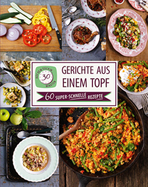 Diese Gerichte sind im Handumdrehen fertig! Ob gekocht, geschmort, gebraten oder gebacken, die Rezepte in diesem Buch lassen sich in nur einem Topf zubereiten und reichen von Aufläufen und Ragouts über Salate und Suppen bis zu Gegrilltem und neuen Ideen für bekannte Familiengerichte. Die Rezepte sind Schritt für Schritt erklärt, unkompliziert und benötigen keine ausgefallenen Zutaten. Das fertige Gericht wird auf wunderbaren Farbfotos präsentiert. Viele Tipps helfen dabei, Zeit zu sparen und fertige Zutaten einzusetzen, wo es sich anbietet. „Keine Zeit“ ist also keine Entschuldigung - es ist Zeit für ein leckeres selbst gekochtes Essen!