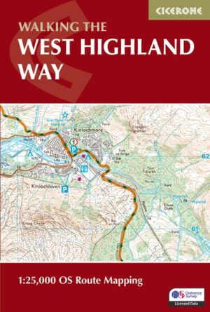 A booklet of all the mapping needed to walk the West Highland Way, one of Scotland’s Great Trails. Covering 155km (97 miles) from Milngavie to Fort William, the route is suitable for walkers of most abilities and takes around a week to complete. The full route line is shown on 1:25,000 OS maps The map booklet can be used to walk the trail in either direction Sized to easily fit in a jacket pocket The relevant extract from the OS Explorer map legend is included An accompanying Cicerone guidebook – Walking the West Highland Way is also available, which includes a copy of this map booklet