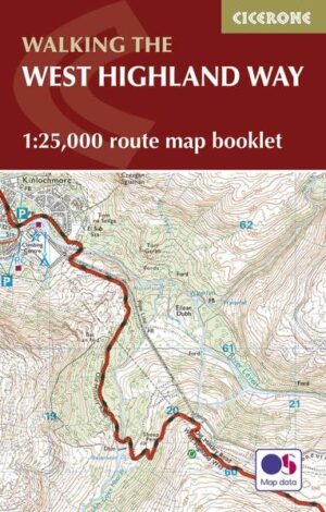 Map of the 153km (90 mile) West Highland Way between Milgnavie and Fort William. Suitable for walkers with some experience at walking longer distances this Scottish Long Distance Route can be walked in 1 week. The full route is shown on 1:25,000 OS maps Route via Loch Lomond, Rannoch Moor, Glencoe, Drymen, Crianlarich, Tyndrum, Kinlochleven The map booklet can be used to walk the path in either direction It is conveniently sized for slipping into a jacket pocket or top of a rucksack An accompanying Cicerone guidebook – West Highland Way is also available, which includes a copy of this map booklet