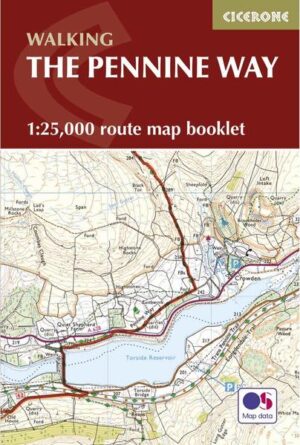 A booklet of all the mapping needed to complete the Pennine Way, England’s toughest National Trail. Suited to fit experienced walkers, the 427km (265 mile) route from Edale to Kirk Yetholm follows northern England’s mountainous spine, passing through three national parks: the Peak District, the Yorkshire Dales and Northumberland. The full route line is shown on 1:25,000 OS maps The map booklet can be used to walk the trail in either direction Sized to easily fit in a jacket pocket The relevant extract from the OS Explorer map legend is included An accompanying Cicerone guidebook – The Pennine Way is also available, which includes a copy of this map booklet