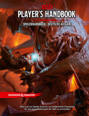 Das Spielerhandbuch ist das essentielle Nachschlagewerk für jeden Spieler von Dungeons & Dragons®. Es enthält Regeln zur Erschaffung und Entwicklung von Charakteren, Hintergründe und Fertigkeiten, Erforschung und Kampf, Ausrüstung, Zauber und vieles mehr. Verwende dieses Buch, um spannende Charaktere mit den ikonischsten aller Völker und Klassen aus D&D® zu erschaffen. Dungeons & Dragons ist euer Einstieg in eine Welt der Abenteuer. Erkundet uralte Ruinen und tödliche Kerker. Kämpft gegen Monster, während ihr nach legendären Schätzen sucht. Sammelt Erfahrung und Macht, während ihr mit euren Gefährten durch unerforschte Lande zieht. Die Welt braucht Helden. Werdet ihr dem Ruf folgen?