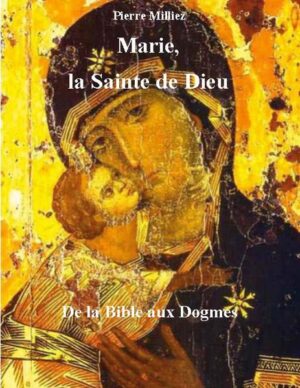 Marie la Sainte de Dieu Marie est la Sainte car elle est sans aucun péché. Par un privilège unique, elle est exemptée du péché originel. Celle qui porte le "Saint de Dieu", le Verbe incarné ne pouvait être souillée d'aucune façon. Marie est la Sainte de Dieu car elle est toute à Dieu. Elle est écoute et obéissance totales à Dieu. Ceci se manifeste le jour de l'Annonciation lorsqu'elle donne son fiat, dans une confiance absolue à l'archange Gabriel, pour devenir la Mère du Messie. De la Bible aux Dogmes Toutes les prophéties de l'ancienne alliance se référent au Messie d'Israël, vrai Dieu et vrai homme. Certaines d'entre elles concernent également Marie. Que nous disent-elles de la Mère du Messie? Peut-on y lire son Immaculé conception, sa Virginité perpétuelle, sa Maternité divine ? La nouvelle alliance témoigne-t-elle de la réalisation de ces prophéties? L'Assomption se déduit-elle de l'Immaculé Conception ou nous est-elle contée par les apocryphes? Ce livre révèle les prophéties concernant Marie et leur réalisation à partir de la Bible. Il explique comment la Bible et l'intervention du Ciel ont conduit les papes à décider des quatre dogmes actuels qui concernent Marie, la Mère de Jésus.