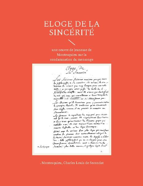 Eloge de la sincérité | Charles Louis de Secondat