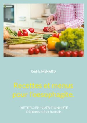 Cet ouvrage est dédié à toutes les personnes souffrant d'oesophagite, et il offre aux détenteurs de l'ouvrage du même auteur : " Quelle alimentation pour l'oesophagite ? " un ouvrage parfaitement complémentaire. De nombreuses recettes vont sont proposées, toutes très simples à mettre en pratique, vous permettant ainsi de mieux gérer votre alimentation spécifique associée à votre oesophagite. Le but de cet ouvrage étant de vous apprendre très rapidement à ajuster parfaitement toutes vos recettes traditionnelles, et traiter ainsi efficacement votre oesophagite en toute quiétude. L'auteur vous propose également un mois de menus totalement inédits, idéalement adaptés à votre pathologie, complétant ainsi votre apprentissage nutritionnel.