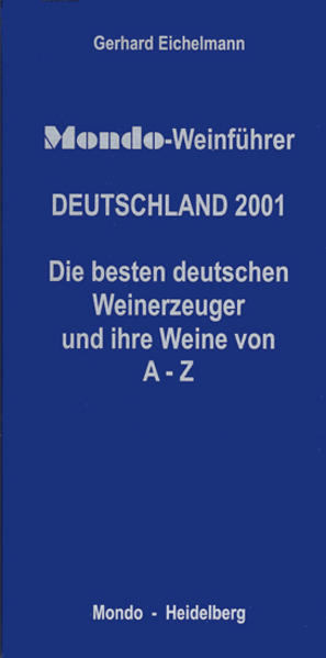 Der „Mondo-Weinführer Deutschland 2001“ bietet eine Einführung in die deutschen Weinanbaugebiete, alphabetisch geordnete Porträts zu den besten Erzeugern und die Bewertung und Beschreibung ihrer Weine. Preisangaben, Rebsorten-Glossar und ein Ortsverzeichnis runden diesen Führer ab.