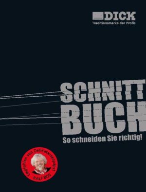 Das Schnittbuch für Profis und ambitionierte Hobbyköche. Wie schneide ich fachgerecht die verschiedenen Lebensmittel? Warum gibt es über 20 verschiedene Messertypen? Fragen, die in diesem Buch beantwortet werden. Mit dem F. Dick Schnittbuch schneiden Sie richtig! Wissenswertes rund um das Thema Messer und Schneiden. Über 90 verschiedene Schneidetechniken zeigen Ihnen in diesem Buch mit über 200 Seiten die richtige Anwendung und Technik der einzelnen Messer in Verbindung mit dem jeweiligen Lebensmittel. Die wichtigsten Anwendungen sind noch zusätzlich als Video abrufbar. Durch Scannen des jeweiligen abgedruckten QR-Codes kann man auf dem Smartphone oder Tablet die Videos ansehen und anhören. Messer und Küchenwerkzeuge - das sind für die einen schlichte Gebrauchsgegenstände, für die anderen Kultobjekte, die jeden Handgriff oder Schneidevorgang zu einer Offenbarung machen. Ein Messer war immer auch Kampfgerät, Kultsymbol und ein Zeichen des Zeitgeistes. Die Kunst des Kochens liegt in der Zubereitung. Dies gelingt am besten mit scharfen Messern und sauber ausgeführten Schneidetechniken. Aber nicht nur die Schneidetechnik auch die Pflege, das Nachschärfen und die Sicherheit beim Schneiden ist ein wichtiger Bestandteil beim Umgang mit Messern. Schneiden und Schärfen ist die Welt von der Friedr. Dick GmbH & Co. KG. Aus Liebe zum Kochen und mit jahrhundertelanger Erfahrung hat Friedr. Dick die unterschiedlichsten Messer und Werkzeuge geschaffen. Das Zusammenwirken von innovativen Methoden der Fertigung und traditionellem Handwerk lassen hochwertige Werkzeuge für alle Freunde der guten Küche entstehen. Ausgewählte Rezepte vom Sternekoch Sebastian Frank vervollständigen dieses Schnittbuch und lassen fast keine Fragen mehr offen.