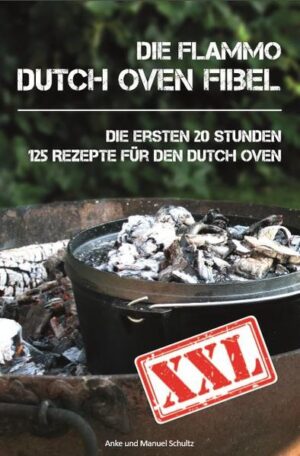 XXL - 125 Rezepte speziell für den Dutch Oven Mit dem Dutch Oven verfeinern Sie Ihr Kocherlebnis um das Gefühl der Freiheit. Freuen Sie sich auf unzählige Momente, in denen Sie den Alltag weit hinter sich lassen! In diesem Buch finden Sie 125 Rezepte speziell für den Dutch Oven. Dabei haben wir auf gebräuchliche Zutaten und einen Stamm echter Klassiker geachtet. Diese 125 Rezepte funktionieren! Die Flammo Dutch-Oven-Fibel XXL begleitet Sie in den ersten 20 Stunden mit Ihrem Dutch Oven. Nach einer kurzen Einleitung zum Dutch Oven und worauf Sie beim Kauf achten sollten, stellen wir Ihnen verfügbares Zubehör vor. Der Vollständigkeit halber erläutern wir Ihnen den Vorgang des Einbrennens, wenngleich Sie dies vermutlich erst einmal nicht machen müssen (siehe Kapitel "Einbrennen"). Dann geht es endlich los. Wir zeigen Ihnen, wie Sie die erforderliche Glut vorbereiten und mit welchen Methoden Sie die gewünschte Temperatur erreichen können. Sind Sie bereit, startet Ihr erster Einsatz mit dem Dutch Oven. Wir haben Ihnen dazu ein einfach zu kochendes Gericht herausgesucht, das zugleich säurearm ist und auf diese Weise die jungfräuliche Patina (natürliche "Schutzschicht" des Dutch Oven) schont. So können Sie sich in aller Ruhe Ihrem Dutch Oven widmen und der Einstieg gelingt garantiert. Nach Ihrem ersten Kocherfolg geht es an die Reinigung. In einem gesonderten Kapitel finden Sie viele Hinweise zum Putzen und Pflegen. Wir haben Ihnen 10 weitere Tipps zusammengestellt, bevor es an die letzten 3 Schritte geht. Sie finden hier 5 Rezepte, mit denen Sie das Gelernte verfestigen und die Möglichkeiten mit dem Dutch Oven umfänglich selbst erleben. Wir wünschen Ihnen viel Spaß auf Ihrem Weg in die kulinarische Freiheit!