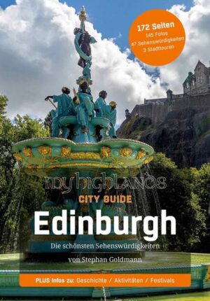 Egal ob Sie nur einen Tag oder eine Woche Zeit haben: Der deutschsprachige MyHighlands City Guide Edinburgh für 2021 führt sie an die wichtigsten Sehenswürdigkeiten, aber auch in die entlegenen (aber wunderschönen) Hinterhöfe und Gassen der Hauptstadt Schottlands. 172 Seiten 145 Fotos in Farbe 47 Sehenswürdigkeiten im Detail 3 Tagestouren zu Fuß vom Autor des preisgekrönten Isle of Skye-Reiseführers Vor allem für Besucher, die es etwas genauer Wissen wollen, bietet der Reiseführer für Edinburgh interessante Hintergründe. Oder wussten Sie, wo Agatha Christie geheiratet hat, was es in der St Johns Church besonderes zu sehen gibt und wo sich ein wunderbarer Sternenhimmel in Edinburg auch tagsüber bestaunen lässt (Tipp: es ist kein Planetarium). Damit Sie schon zu Hause gut planen können, ist dieser Edinburgh Reiseführer mit 145 Fotos in Farbe gespickt. Dazu kommen Infos zur Anreise, zur besten Reisezeit, zu Shopping und Mobilität und vieles mehr. Vor Ort können Sie dann die drei Tagestouren abgehen. Übersichtskarten sind im Buch mit abgedruckt. Der MyHighlands City Guide Edinburgh ist der perfekte Reiseführer für Schottlands Hauptstadt geschrieben von einem Experten, der auch regelmäßig vor Ort ist.