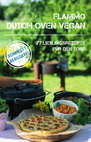 Was haben Lasagne, Gulasch und Bananenkuchen gemeinsam? Sie alle schmecken richtig gut, gelingen in Nullkomanichts im Dutch Oven - und sind nebenbei auch noch vegan! Genau dieser Ansatz überzeugt die eigentlich eingeschworenen Fleischliebhaber Anke und Manuel Schultz davon, sich in ihrem neuem Kochbuch ganz der pflanzlichen Küche zu widmen. „Wenn ich früher ‚vegan’ gehört habe, dann dachte ich an staubige Körner und geschmacklosen Tofu.“, gibt Manuel Schultz augenzwinkernd zu. Doch die Arbeit an diesem Kochbuch hat ihm gezeigt, dass sich die große Freude am Kochen in der Natur und die vegane Ernährungsweise prima miteinander vereinbaren lassen. Während ihrer kulinarischen Entdeckungstour, probieren sich die beiden Kochbuchautoren durch pflanzliche Klassiker, Dutch Oven Liebhaber-Gerichte, viele bunte Gemüserezepte und einige kreative auf vegan getrimmte Alternativen, wie zum Beispiel „Käsespätzle“, „Moussaka“ oder „Soja-Gyros“. Die besten 77 haben es ins neue Buch geschafft und beweisen: Wenn man Dutch Oven und vegane Küche miteinander kombiniert, dann ist für jeden etwas dabei - und schmecken wird es garantiert!