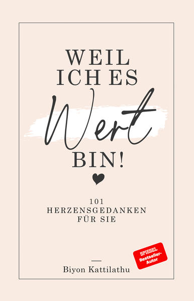 „Weil ich es wert bin“ ist eine Sammlung von Gedichten und Herzensgedanken für die Frau, um ihr Kraft zu spenden und sie an ihren unendlichen Wert zu erinnern. Es geht darum, dass innere Kind in ihr wieder sanft zu wecken. Das Buch ist in vier Kapitel unterteilt und jedes Kapitel umfasst ein anderes Thema, das Frauen zu mehr Selbstliebe ermutigt. Die Kapitel sollen jede Frau daran zu erinnern, dass sie einfach bezaubernd ist, dass es immer weiter geht, dass sie perfekt ist wie sie ist, dass nichts und niemand sie in der Vergangenheit festhalten kann, dass das gebrochene Herz wieder lieben kann und dass sie es verdient hat, geliebt zu werden… von den Menschen um sie herum, aber vor allem von sich selbst.