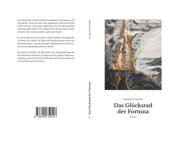 Das Glücksrad der Fortuna dreht sich unaufhaltsam, mal langsamer und mal schneller. Wenn man ganz unten angelangt ist, dreht sich das Rad wieder nach oben. Ist man oben angekommen, wird man diesen Zustand nicht lange halten können. Auch Sisyphus musste den Stein immer wieder nach oben rollen, und wusste doch, es geht wieder bergab. In einer Zeitspanne von 211 Jahren erzählt Eva Raabe-Lindenblatt die Geschichte einer Familie, die Natur-und Kriegskatastrophen erlebt und überstanden haben. Gemischt mit wahren Begebenheiten sind die Protagonisten und Handlungen jedoch frei erfunden. Eva Raabe-Lindenblatt will Mut machen, den Herausforderungen der Zeit optimistisch und positiv zu begegnen und im größeren Weltzusammenhang zu sehen. Die Zeit heilt alle Wunden, und der Planet Erde wird auch den Homo sapiens überstehen.