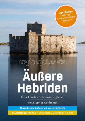 ★★★ Aktualisierte Auflage Januar 2024 mit Erweiterung: MyHighlands - Äußere Hebriden ★★★ Traumhafte Strände, wilde Landschaften, einzigartige Kultur - die Äußeren Hebriden locken Schottland-Reisende. Der Reiseführer hilft bei der Planung und Durchführung - damit der Trip zu den Western Isles einzigartig wird. Das steckt drin: ✓ 304 Seiten ✓ 57 Sehenswürdigkeiten - ausführlich beschrieben ✓ 232 farbige Fotos ✓ 7 Tourenvorschläge mit dem Auto Der Autor hat all diese Orte selbst besucht und reist seit 1990 regelmäßig nach Schottland. Um die Äußeren Hebriden und ihre Kultur umfassend zu begreifen, beschäftigt sich die Einleitung zudem ausführlich mit Geschichte und Natur der westlichen Inseln von Schottland. Informationen zu Klima, Anreise und Reiseplanung helfen bei der Vorbereitung. Möglichkeiten zur Übernachtung und zu Restaurants, sowie nützliche Infos runden den Reiseführer „MyHighlands - Äußere Hebriden“ ab.