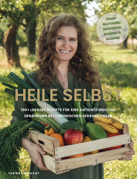 Es ist endlich soweit: mein erstes Kochbuch mit über 100 Rezepten für eine antientzündliche Ernährung. Alle Rezepte sind vegan, glutenfrei, zuckerfrei, maisfrei, sojafrei und für eine Anthony William konforme Ernährung geeignet. Im Buch findest Du Inspirationen fürs Frühstück, Dips und Soßen, Vorspeisen und Salat, Hauptspeisen, Snacks und Kleinigkeiten sowie Süßes und Desserts. Es ist ein Hardcover mit 236 Seiten. Dazu finden sich auf vielen Rezepten Infos um Fett einzusparen, oder wichtige Tipps zum Thema Entgiftung. Neben dem Kochen werden auch hilfreiche Tipps gegeben, warum und wie man am besten entgiftet. Ich gebe Dir einen Einblick in meine Morgen Routine, sowie Tipps zum Kauf von Küchenwerkzeugen. Auch Infos zu Snacks und Auswärtsessen werden Dir gegeben. Das Buch beinhaltet eine große Ersatzliste, in der gezeigt wird, wie man kritische Lebensmittel (z. B. Zucker) durch gesunde Lebensmittel ersetzen kann. Dieses Buch ist an alle Menschen gerichtet, die gesund leben wollen und nicht wissen, wie sie sich nach einer Diagnose ernährungstechnisch verhalten sollen. Die Rezepte für eine antientzündliche Ernährung teilt sie nun in diesem Buch mit allen, die wieder zurück in ein gesundes, normales und glückliches Leben wollen. Ich Danke Dir für Dein Vertrauen. Seiten: 236 Rezepte: 103 ISBN: 978-3-00-078179-7