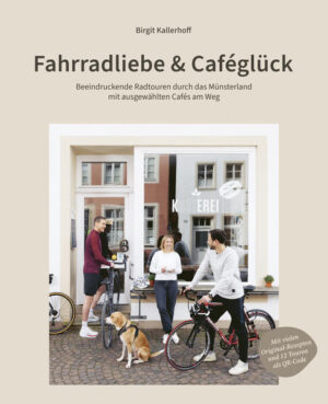 Fahrradliebe & Caféglück - Zauberhafte Landschaften, spannende Kulturdenkmäler, fantastische Cafés. Das Münsterland hat was. 12 wundervolle Radtouren ab Münster von 30-70 km für alle Radtypen geeignet. Magische Momente zwischen Kaffeeduft und Wohlfühlen. Der neue vierte Bildband der Fotografin und Autorin Birgit Kallerhoff zeigt die großartige Kulisse des Münsterlandes. Ehrfürchtige Burgen, geheimnisvolle Flussläufe, Höfe, Felder und Wiesen, Wälder, Moore, aber auch Architektur und Zeitgeschichte machen jede Tour abwechslungsreich. Liebevoll eingerichtete Cafés mit herrlichem Kaffeeduft und besten Torten liegen am Weg. Es werden Gastgeber vorgestellt, die beschwingt durch Kreativität und Leidenschaft Torten und Gebäck auf den Tisch zaubern. Und sie verraten ihre Rezepte. Besondere Vielfältigkeit und Farbigkeit erhält das Buch durch die ausdrucksstarken Fotografien. Zwischen rotem Klinker und elegantem Sandstein, würdevollen Eichen am Weg, sich spiegelnden Ästen im Wasser gibt es immer wieder überraschende Facetten der Kultur und des Genusses dieser Region mit seiner hohen Lebensqualität. Alle Touren sind im Buch als QR Code enthalten und zur Navigation auf das Handy mühelos übertragbar. Also, los geht`s und jeden schönen Moment einatmen! Fahrradliebe