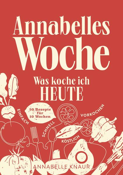 Annabelle Knaur stellt sich der täglich brennenden Frage: Was koche ich heute? Mit dem essenziellen Tipp, die Woche schon am Sonntag zu planen und von Montag bis Freitag nur mehr den Rezepten zu folgen, beginnt dieses kleine, feine Buch. Es folgen 10 Wochen mit jeweils fünf Rezepten von Montag bis Freitag, plus ein Kapitel Süßes für Zwischendurch. Einen besonderen Stellenwert haben die Tipps, die genau beschreiben, was man wie vorbereiten, was man später aufwärmen kann … So schafft man nicht nur den Alltag, sondern erfreut sich an guten Ideen, einfachen und doch köstlichen Rezepten aus der Heimat und fernen Ländern. Es gibt ein ultimatives Käse-Sandwich, italienische Polpette oder einen Saibling mit Kartoffelchips ...