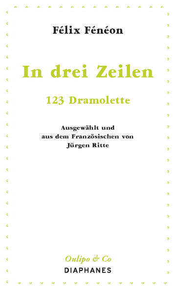 Eine Legende der französischen Literatur: Jene von Félix Fénéon in der Pariser Zeitung Le Matin anonym unter der Rubrik »Vermischte Meldungen« publizierten Dreizeiler. Die mit bittersu?ßer Feder und lakonischer Schärfe fixierten Begebenheiten lassen den Leser taumeln zwischen Lachen und Entsetzen, Befremden und Vergnu?gen und bilden nicht nur einen außergewöhnlichen literarischen Fundus der Belle Epoque, sondern eine zeitlose Enzyklopädie des alltäglichen Wahnsinns menschlicher Zu- und Unfälle: tragisch, komisch, grotesk.