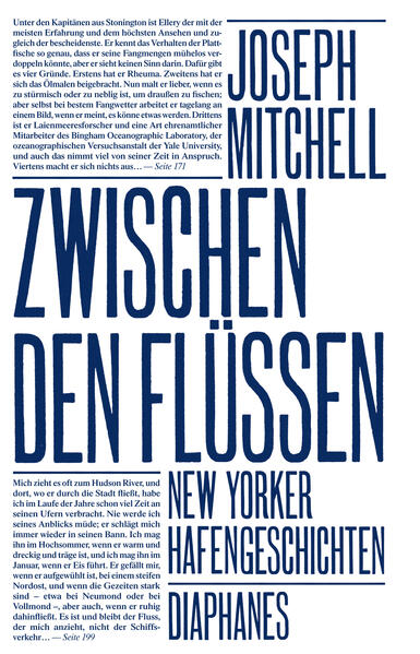 Joseph Mitchells sechs lange Reportagen über New York und seine Hafengegend sind längst legendär. Auf seinen Wegen zwischen Hudson River und East River, Staten Island, Fischmarkt und Fährhafen begegnet er Außenseitern und Exzentrikern und lässt sich von den Gerüchen und den Geschmäckern des Hafens faszinieren. Umgetrieben von den Nischen und Lücken der allgemeinen Geschichtsschreibung, schreibt er von einem leerstehenden Hotel über einem geschäftigen Fischrestaurant, vom Leben der Ratten, die von den Schiffen in den Hafen strömen, vom Kapitän der größten Fischereiflotte der Region und von anderen Menschen, die auf die eine oder andere Weise alle mit dem New Yorker Hafenviertel verbunden sind.