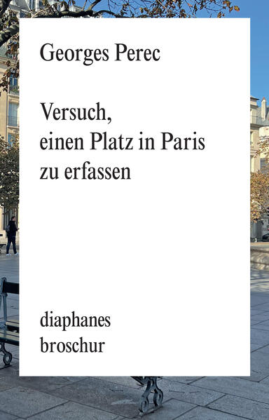 An drei Tagen im Oktober 1974 notiert Georges Perec an der Pariser Place Saint-Sulpice alles, »was man im Allgemeinen nicht notiert, das, was nicht bemerkt wird, was keine Bedeutung hat, das, was passiert, wenn nichts passiert außer Zeit, Menschen, Autos und Wolken.« Das Ergebnis dieses spielerischen Alltagsexperiments ist ein ebenso umherschweifender wie konzentrierter Text, ein Text, der nicht nur das bei Perec stets präsente »Infra-Gewöhnliche«, scheinbar Un­­bedeutende ins Zentrum stellt, sondern auch die in seinem Werk so charakteristische Verschränkung von Autobiographischem und Ort bezeugt. Und wie immer bei Perec ist auch dieses kleine Buch bedeutende Literatur und luftiger Zeitvertreib zugleich.