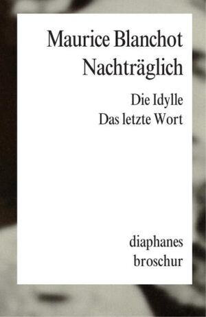 »Die Idylle« und »Das letzte Wort«, entstanden 1935 und 1936, sind wohl die ersten Erzähltexte überhaupt, die Blanchot geschrieben hat. Erst 1951 konnte er sich zu ihrer Veröffentlichung entschließen. Hierzulande vor allem vom Hörensagen bekannt, liegen die beiden Prosastücke und der 1983 entstandene »Nachtrag« nun zum ersten Mal auf deutsch vor. Eigentümlich, rätselhaft und prophetisch scheint »Die Idylle« das Grauen der Konzentrationslager vorwegzunehmen, doch wird Blanchot im Nachtrag jede Möglichkeit, das Lager zu beschreiben, verneinen. Oder vielmehr: »Jede Erzählung wird eine Erzählung vor Auschwitz sein.«