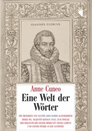 John Florio (1553-1625) wurde in England geboren, sein Vater war Italiener, seine Mutter wohl Engländerin. Die Kindheit verbrachte er in der Schweiz, in Soglio, einem kleinen Bergdorf im Bergell. Hochbegabt wurde er gefördert, reiste zu Studien nach Tübingen. Kaum fünfzehnjährig führte ihn sein Weg weiter nach England, wo er, sprachbegabt und neugierig auf die Welt, bald einmal selbst unterrichtete: Italienisch und Französisch, Männer und Frauen aus allen Schichten, Händler, Adlige, Künstler, Prinzen und selbst eine Königin. Mit Shakespeare verband ihn eine intensive Freundschaft, er disputierte mit Giordano Bruno und übersetzte Montaignes 'Essais' ins Englische. John Florio gilt als Erfinder des modernen Wörterbuches.