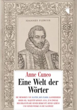 John Florio (1553-1625) wurde in England geboren, sein Vater war Italiener, seine Mutter wohl Engländerin. Die Kindheite verbrachte er in der Schweiz, in Soglio, einem kleinen Dorf im Bergell. Hochbegabt wurde er gefördert, reiste zu Studien nach Tübingen. Kaum fünfzehnjährig führte ihn sein Weg weiter nach England, wi er, sprachbegabt und neugierig auf dei Welt, bald einmal selbst unterrichtete: Italienisch und auch Französisch, Männder und Frauen, aus allen Schichten, Händler, Adlige, Künstler, Prinzen und selbst eine Königin. Mit Shakespeare verband ihn eine intensive Freundschaft, John Florio debattierte mit Bruno Giordano, übersetzte Montaignes 'Essais' ins Englische und gilt als Erfinder des modernen Wörterbuches.